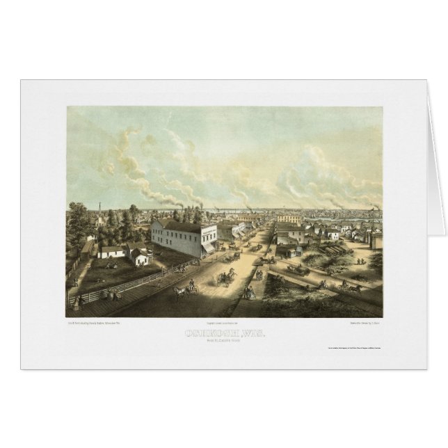 Oshkosh, WI Panoramic Map - 1850 (Front Horizontal)