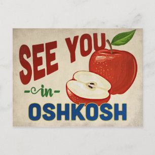 Oshkosh Wisconsin Apple - Vintage Travel Postcard