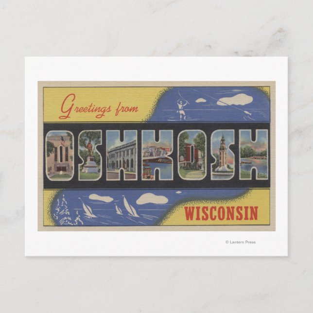 Oshkosh, Wisconsin - Large Letter Scenes Postcard (Front)