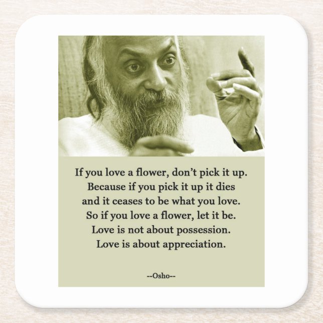 Osho Square Paper Coaster (Front)