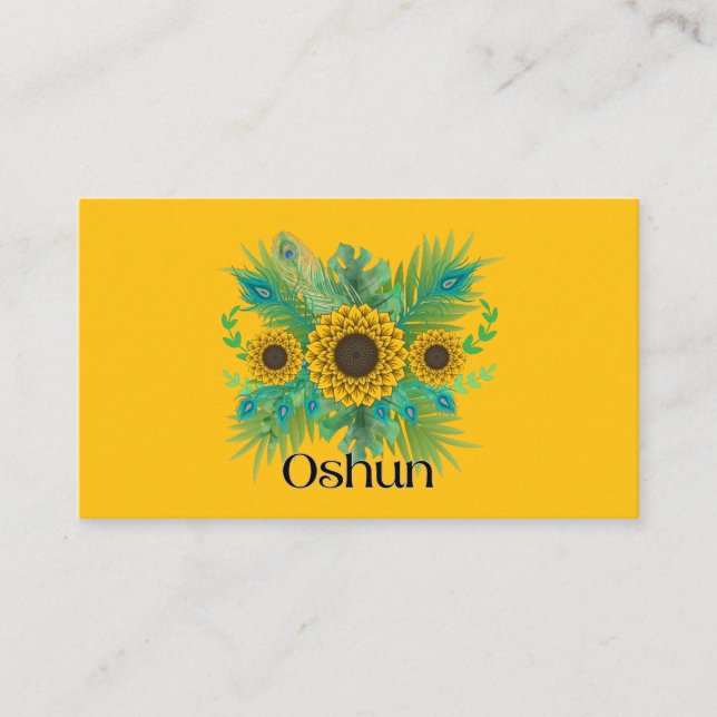 Oshun Goddess Sunflowers Enclosure Card (Front)