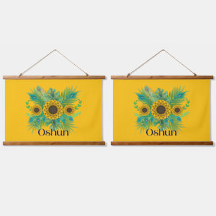 Oshun Goddess Sunflowers Hanging Tapestry