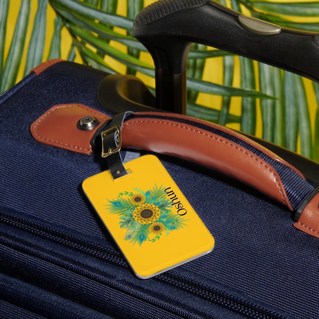 Oshun Goddess Sunflowers Luggage Tag (Front Insitu 1)