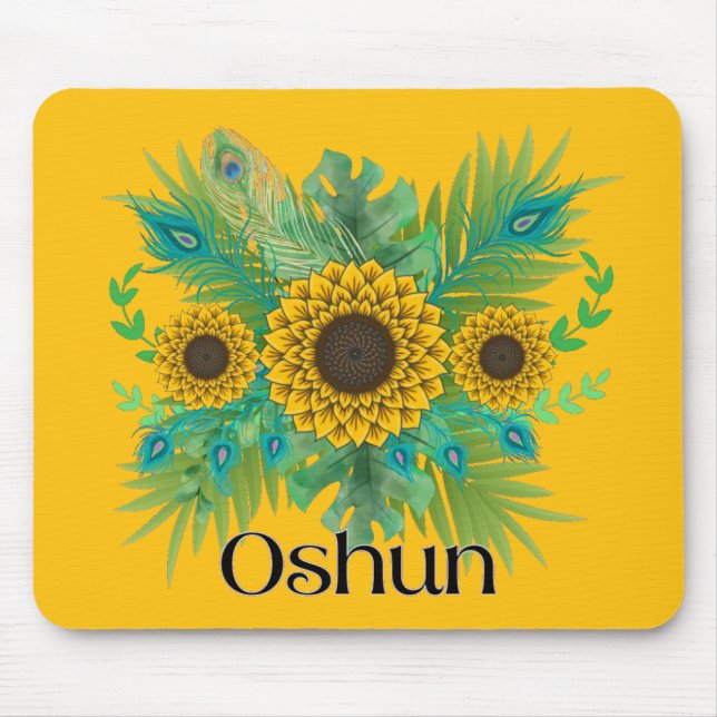 Oshun Goddess Sunflowers Mouse Mat (Front)