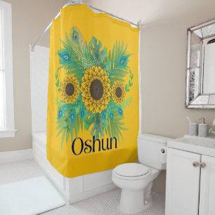 Oshun Goddess Sunflowers Shower Curtain