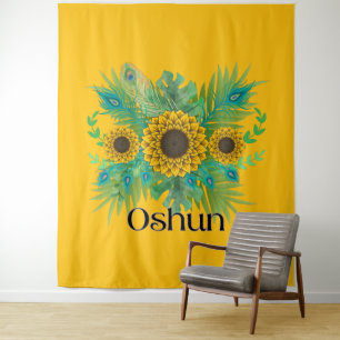 Oshun Goddess Sunflowers Tapestry