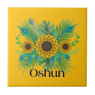 Oshun Goddess Sunflowers Tile