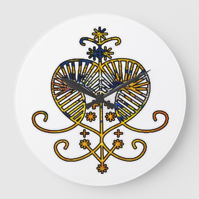 Oshun Goddess Veve Sigil Large Clock (Front)