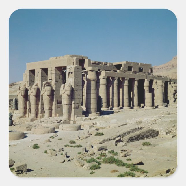 Osiride figures Ramesses II  flanking the walls Square Sticker (Front)