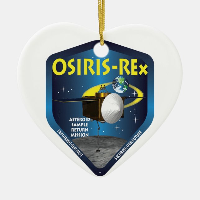 OSIRIS REx Mission Logo Ceramic Tree Decoration (Front)