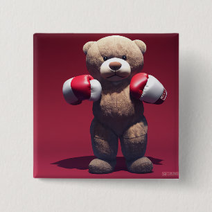 Osito boxeador 15 cm square badge