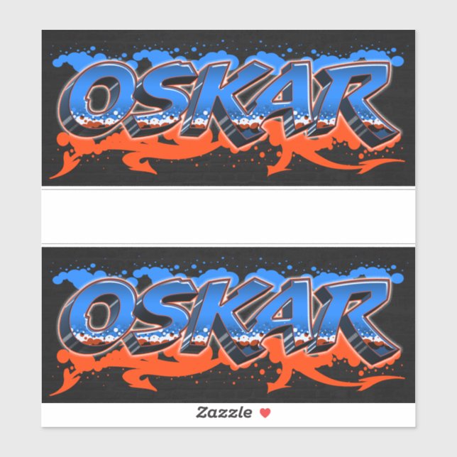 Oskar First Name Graffiti Sticker (Sheet)