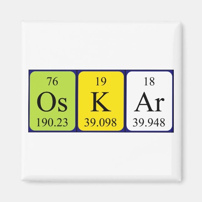 Oskar periodic table name magnet (Front)