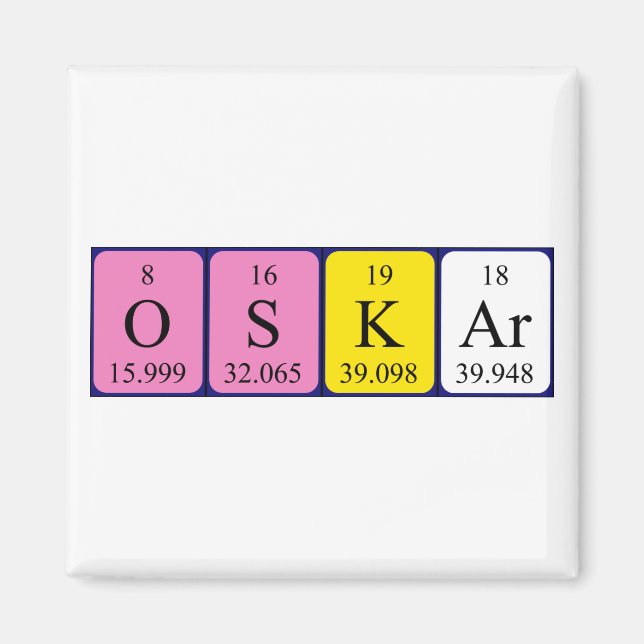 Oskar periodic table name magnet (Front)