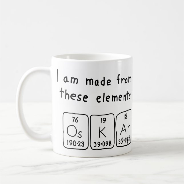 Oskar periodic table name mug (Left)