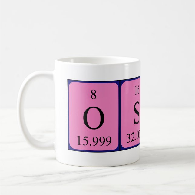 Oskar periodic table name mug (Left)