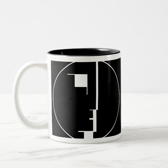 Oskar Schlemmer Bauhaus Logo Two-Tone Coffee Mug (Left)