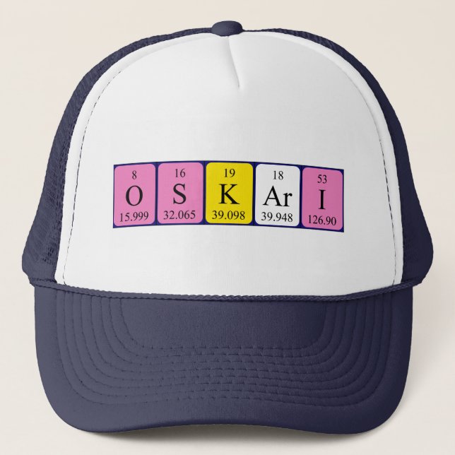Oskari periodic table name hat (Front)