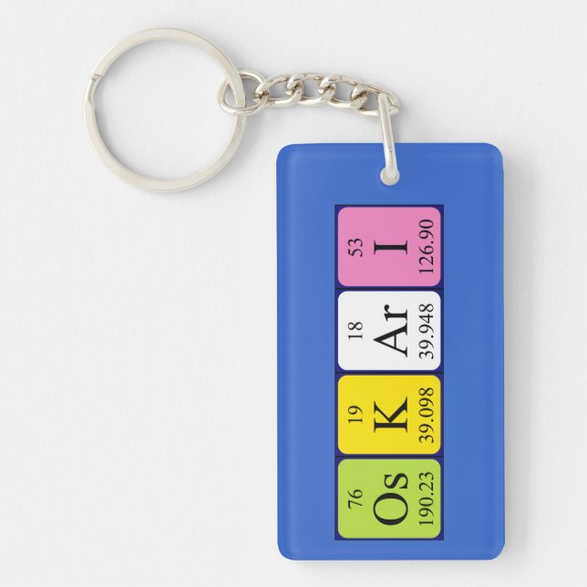 Oskari periodic table name keyring (Front)