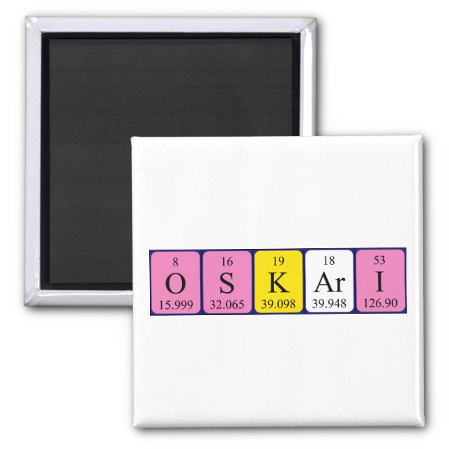 Oskari periodic table name magnet (Front)