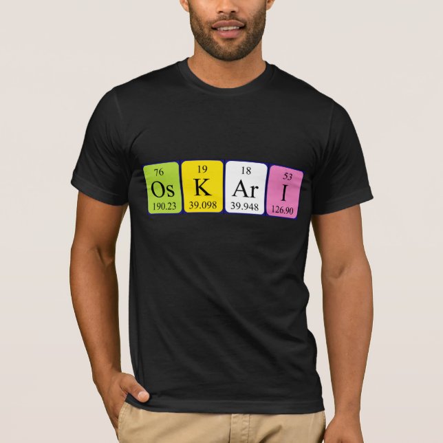 Oskari periodic table name shirt (Front)