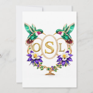 OSL Hummingbird Wedding Any Letters Custom CO Invitation