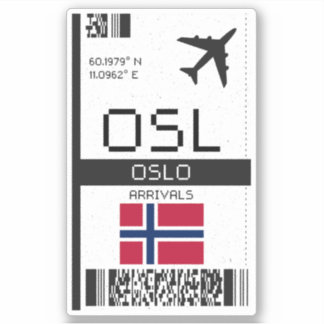 OSL Oslo, Norway Boarding Pass - Flight Ticket