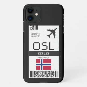 OSL Oslo, Norway Boarding Pass - Flight Ticket iPhone 11 Case