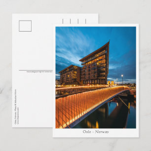 Oslo at night, Norway Postcard