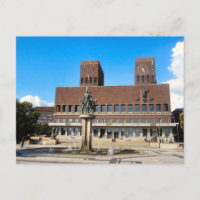 Oslo City Hall, statue, fountain
