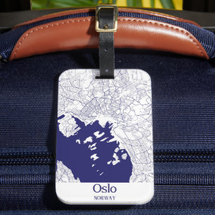 Oslo City Map Luggage Tag
