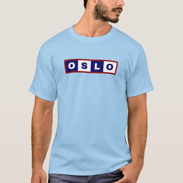 Oslo City, Norway Minimal Design T-Shirt (Front)