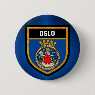 Oslo Flag 6 Cm Round Badge