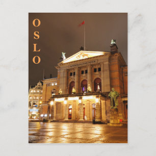 Oslo, Norway at night Postcard