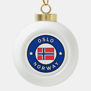 Oslo Norway Ceramic Ball Christmas Ornament