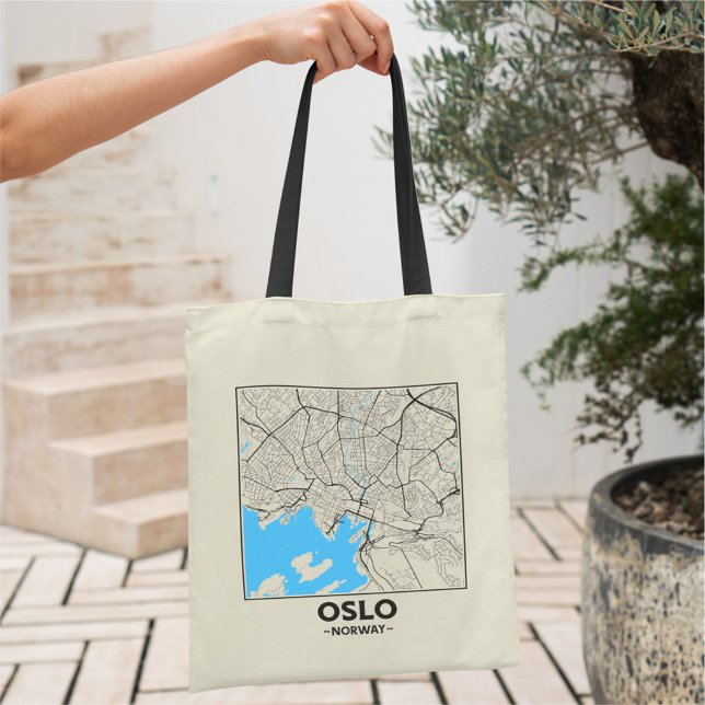 Oslo, Norway, City Map Tote Bag (Creator Uploaded)