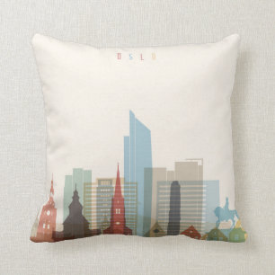 Oslo, Norway   City Skyline Cushion