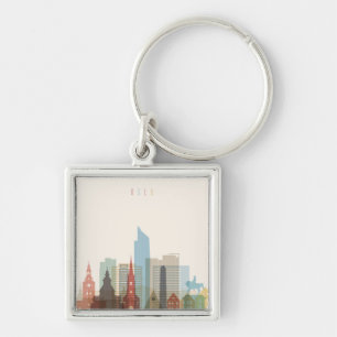 Oslo, Norway City Skyline Key Ring
