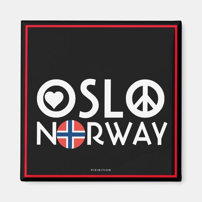 Oslo Norway Love Peace Magnet 4 (Front)