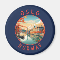 Oslo Norway Retro Distressed Circle