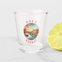Oslo Norway Retro Distressed Circle