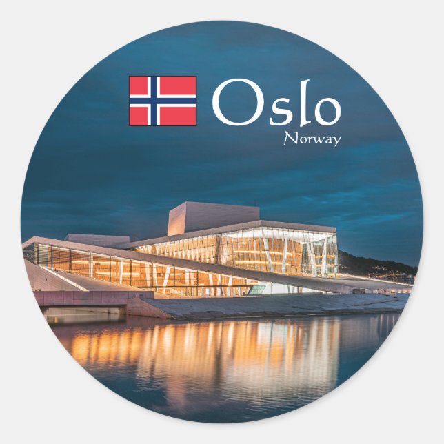 Oslo Norway Souvenir Classic Round Sticker (Front)