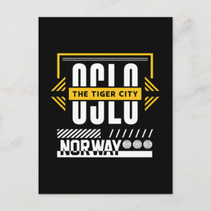 Oslo Norway-The Tiger City Modern Urban Typography Postcard
