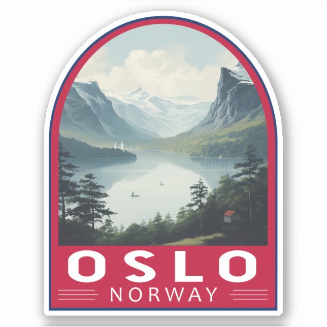Oslo Norway Travel Art Vintage (Front)