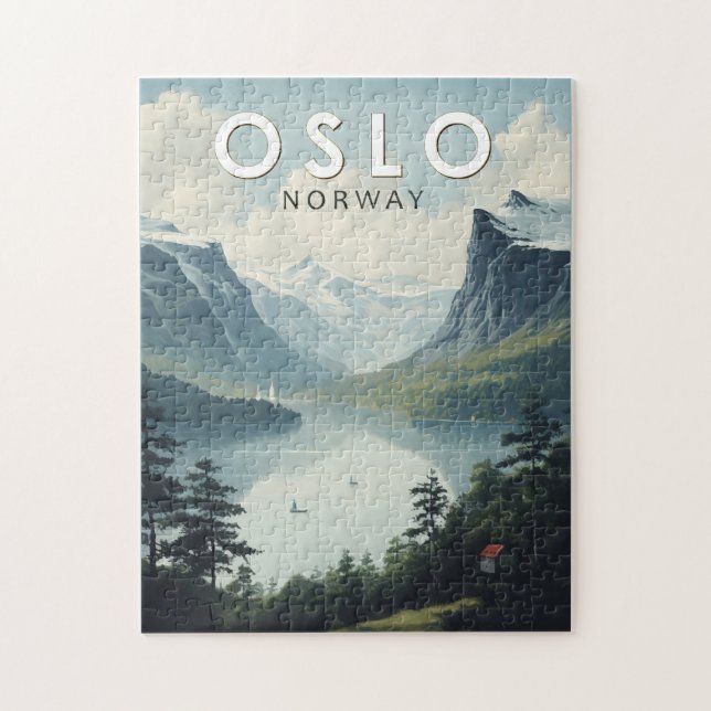 Oslo Norway Travel Art Vintage Jigsaw Puzzle (Vertical)