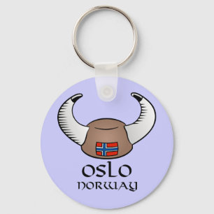 Oslo Norway Viking Hat Key Ring
