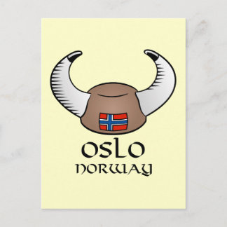 Oslo Norway Viking Hat Postcard