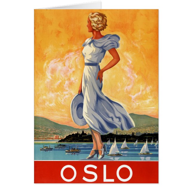 Oslo Norway Vintage Travel Poster Restored (Front)