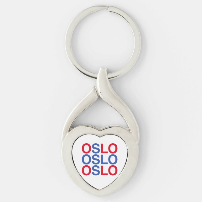 OSLO Norwegian Flag Key Ring (Front)
