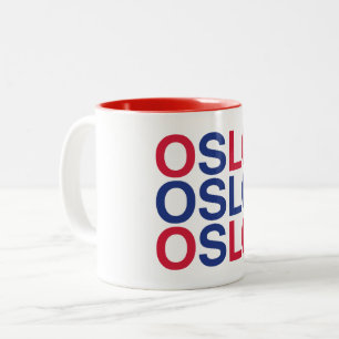 OSLO Norwegian Flag Two-Tone Coffee Mug
